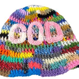 Crochet Multi Color Open Weave Bucket Hat with Spiritual Vibes